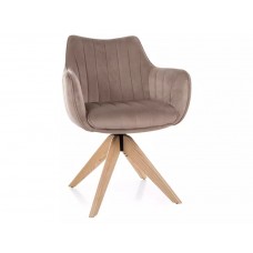 Krēsls ar roku balstiem AZALIA D VELVET tumši bēšs